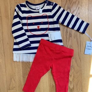Nordstrom Baby Stripe Tunic & Leggings Set 9m